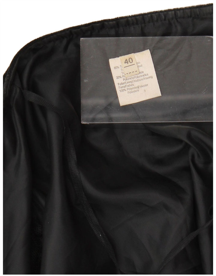 VINTAGE Chaqueta Bolero Mujer IT 40 Pequeño Triacetato Negro