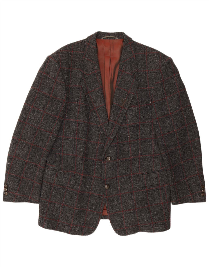 Scirocco Chaqueta tipo blazer Harris Tweed de 2 botones para hombre UK 40 Large Grey Check