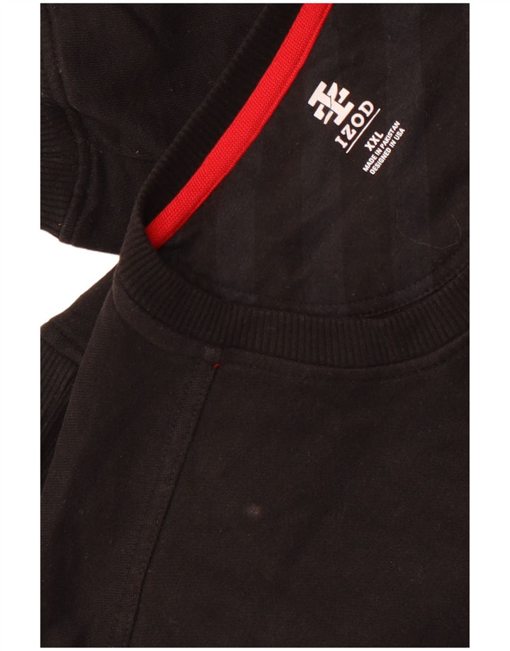 Izod Hombre Sudadera Jumper 2XL Negro Algodón