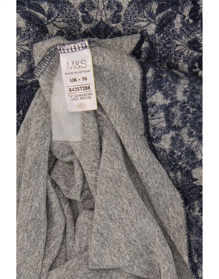 Marks & Spencer Top para mujer manga 3/4 UK 46 Poliéster floral azul grande