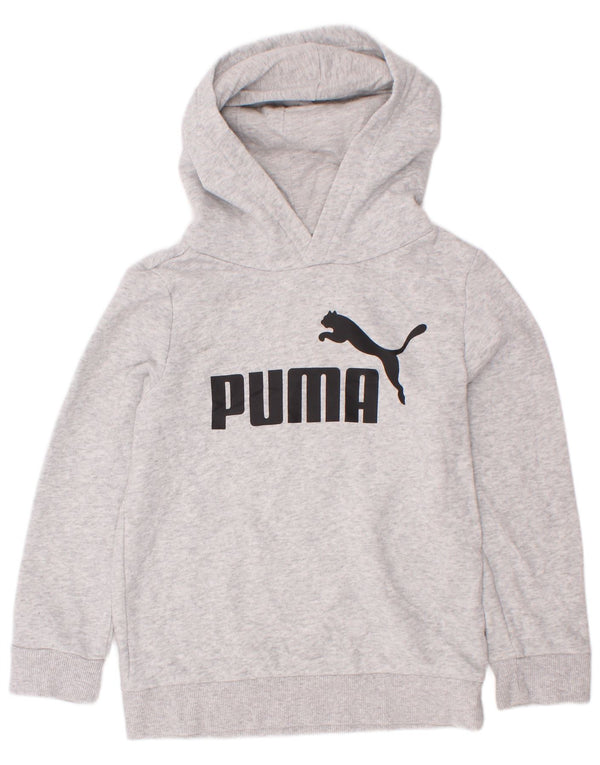 Puma Sudadera con capucha gráfica para niños 5-6 años XS Algodón gris
