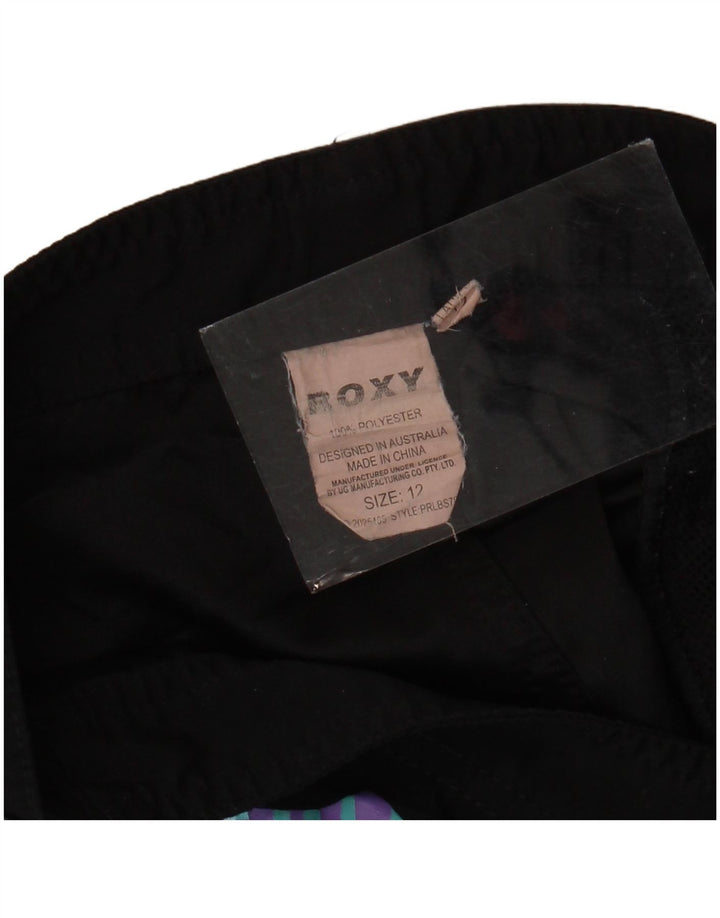 ROXY Pantalones cortos casuales gráficos para mujer US 12 Large W34 Poliéster negro