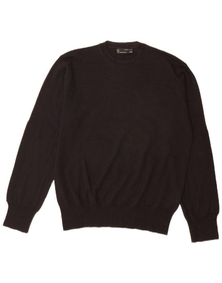 Zara Hombre Jersey Cuello Redondo Jersey XL Lana Negro