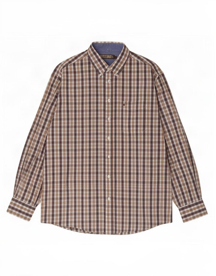 Camisa Farah Hombre Cuadros Marrón Grande