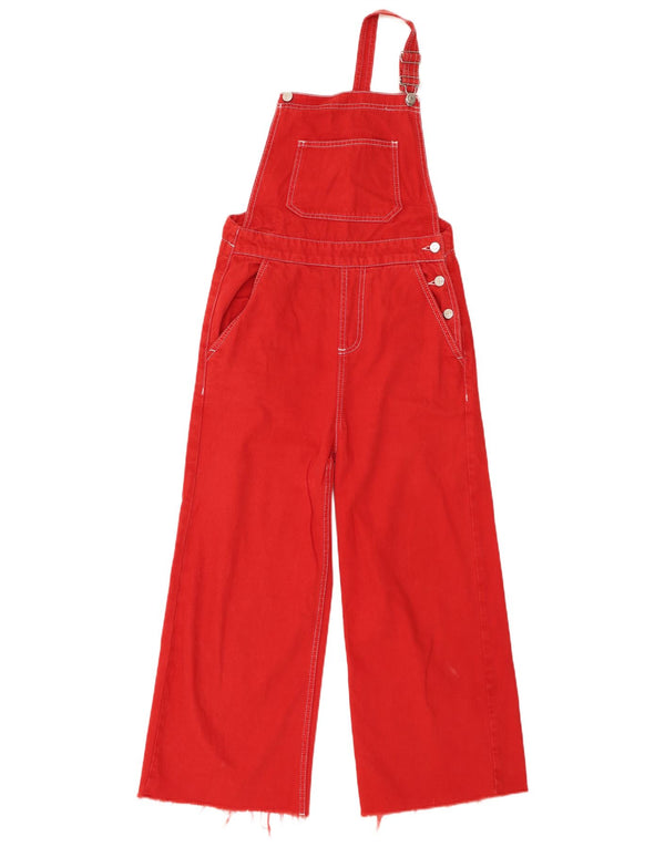Topshop Pantalones de peto cortos para mujer UK 8 Small W26 L24 Algodón rojo