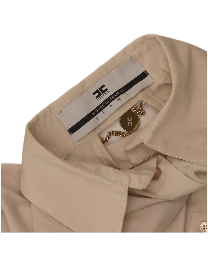Elisabetta Franchi Blusa Celyn B para mujer UK 12 Medium Beige
