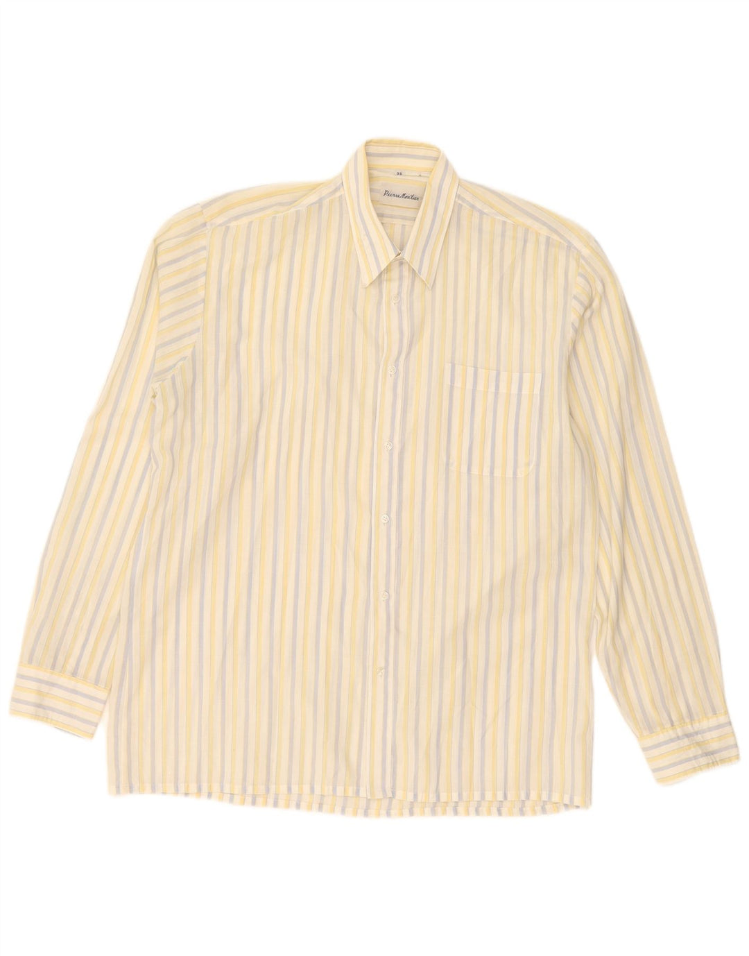 Camisa vintage para hombre talla 39 rayas amarillas medianas