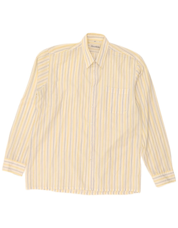 Camisa vintage para hombre talla 39 rayas amarillas medianas