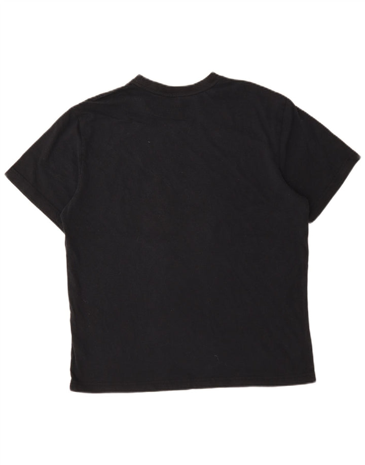 Reebok Camiseta gráfica para hombre Top grande de algodón negro