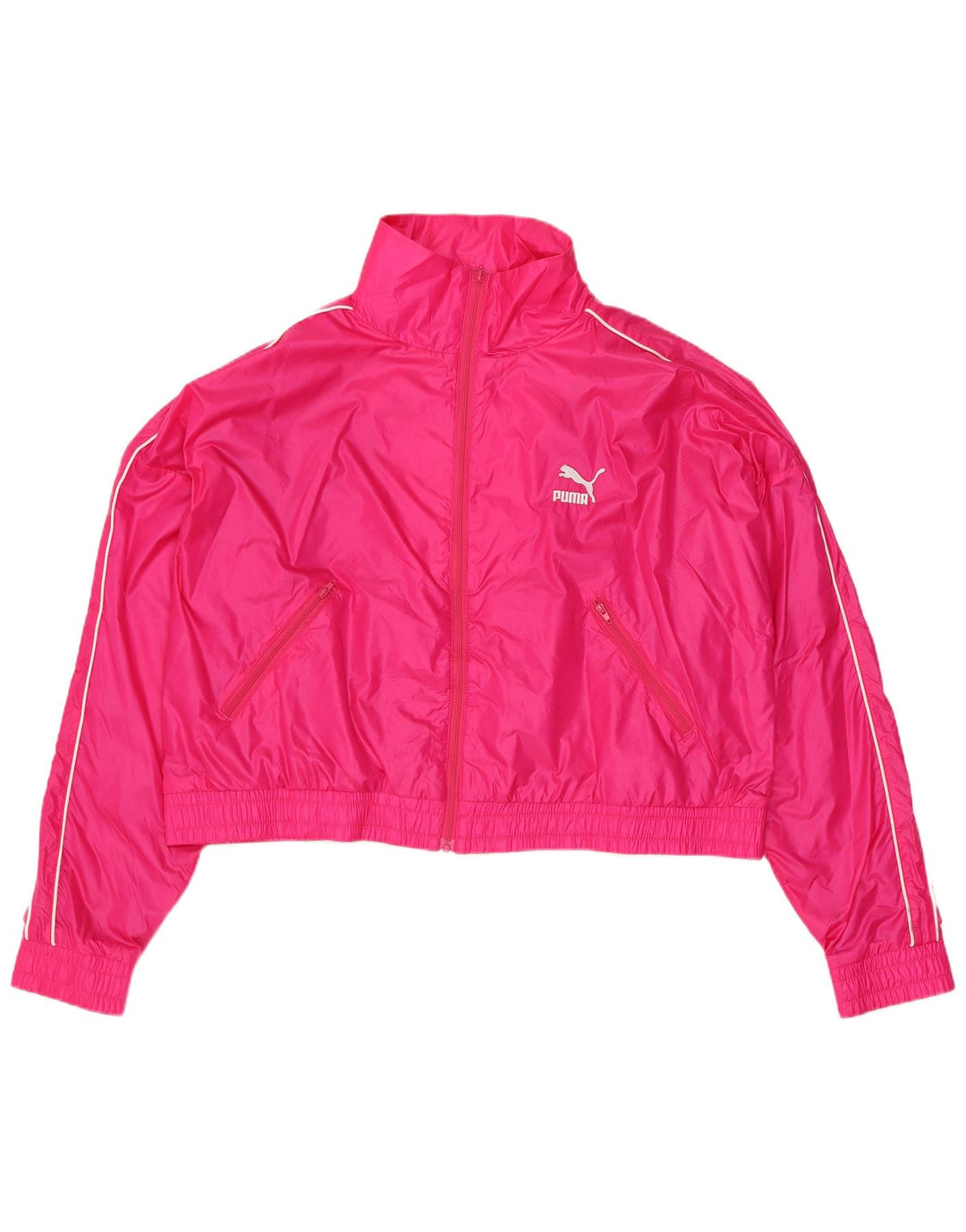 PUMA Chaqueta de chándal extragrande corta para mujer UK 14 Medium Pink Nylon