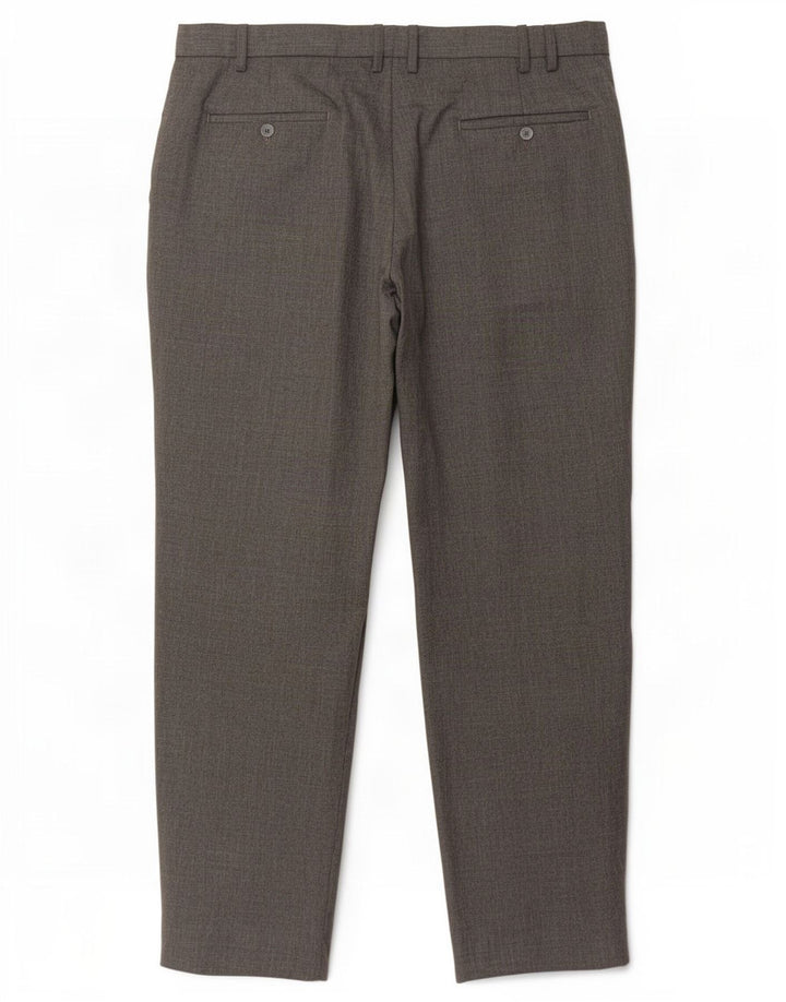 Marks & Spencer Pantalón de traje regular recto para hombre W38 L31 Poliéster gris