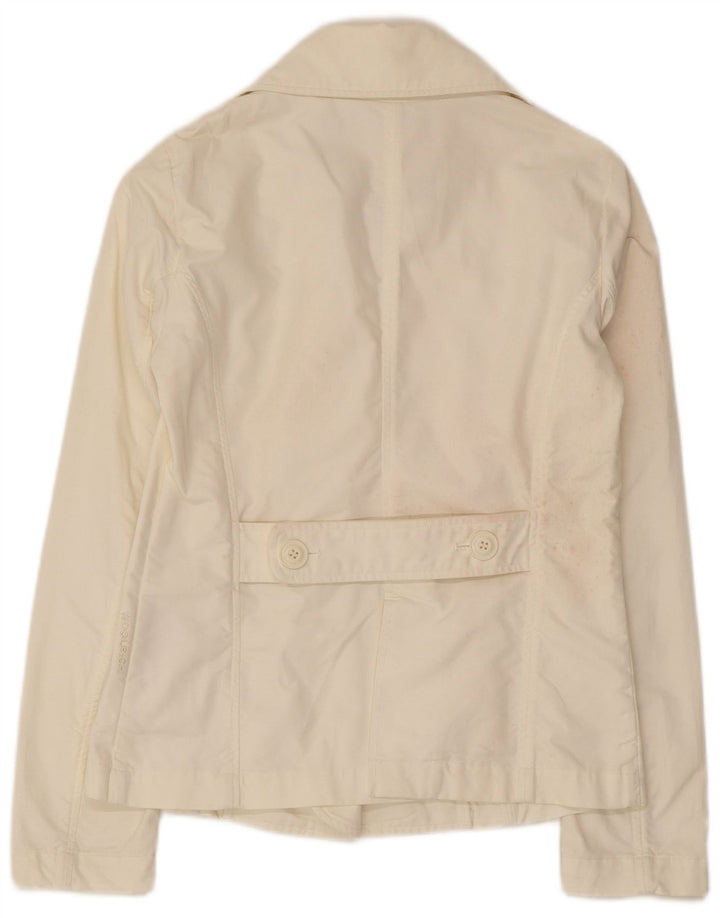 WOOLRICH Chaquetón corto para mujer UK 6 XS Off White Cotton