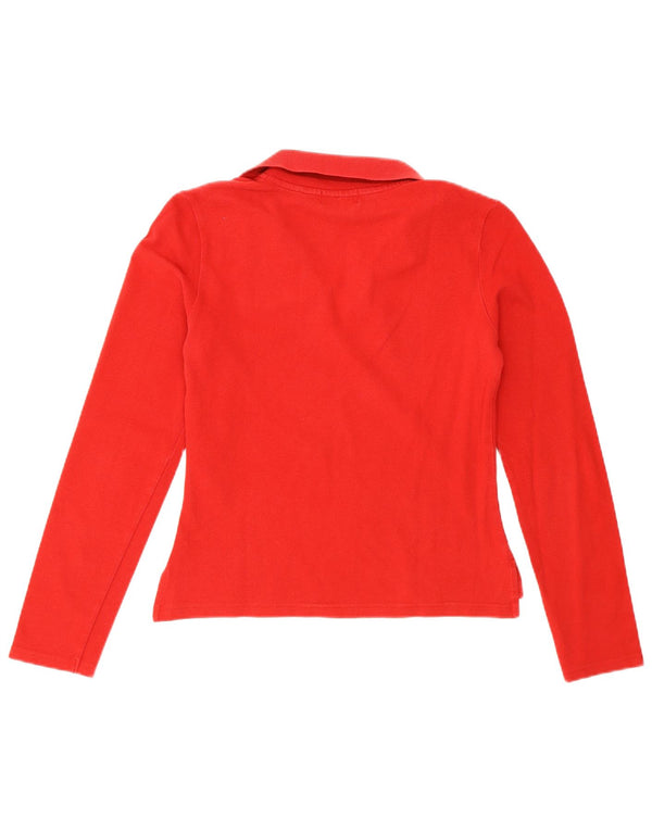 Ralph Lauren Polo de manga larga para mujer UK 10 Small Red Cotton