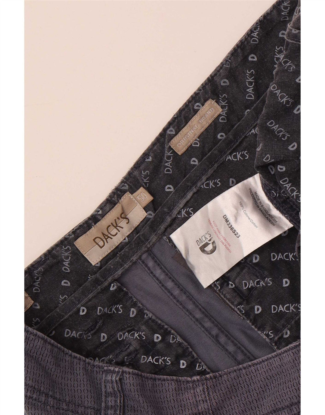 Dack's Pantalones cortos tipo cargo para hombre IT 50 Large W34 Algodón moteado azul marino