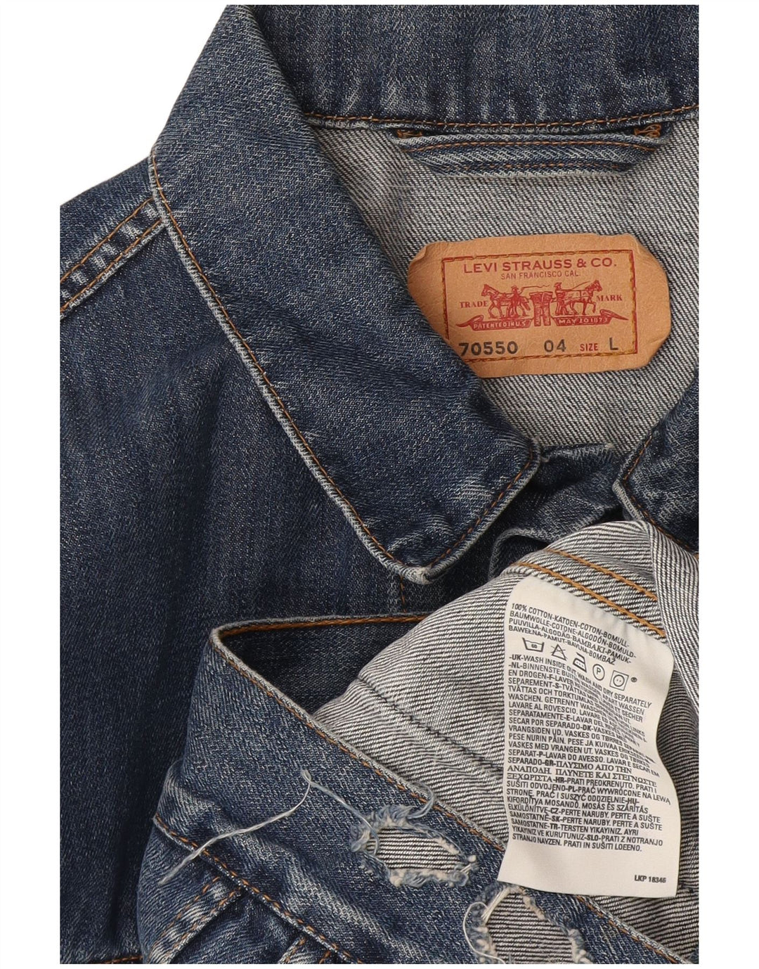 Levi's Mens 70550 Chaqueta Vaquera UK 40 Grande Algodón Azul