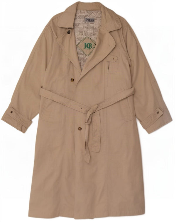 Vintage hombres gabardina Reino Unido 38 Medio Beige