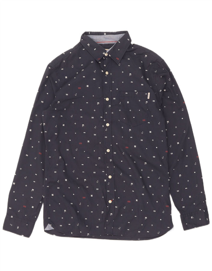 Camisa Jack & Jones Hombre con Estampado Abstracto Poliéster Azul Marino Mediano