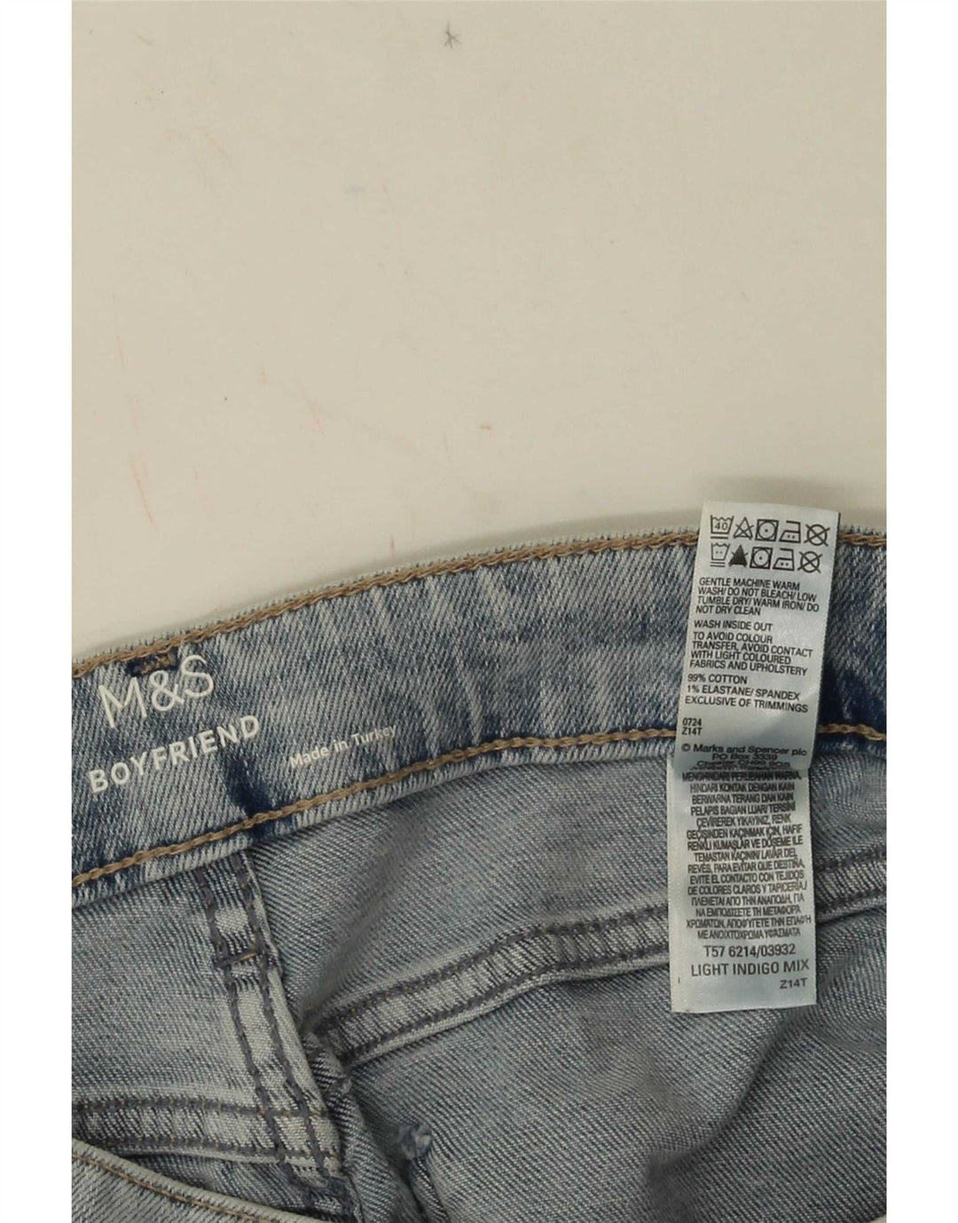 Marks & Spencer Vaqueros cónicos para mujer UK 12 Medium W28 L27 Azul