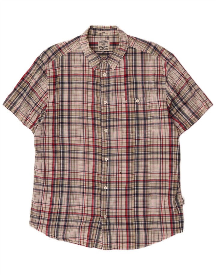 Wrangler Camisa De Manga Corta Hombre XL Algodón A Cuadros Multicolor
