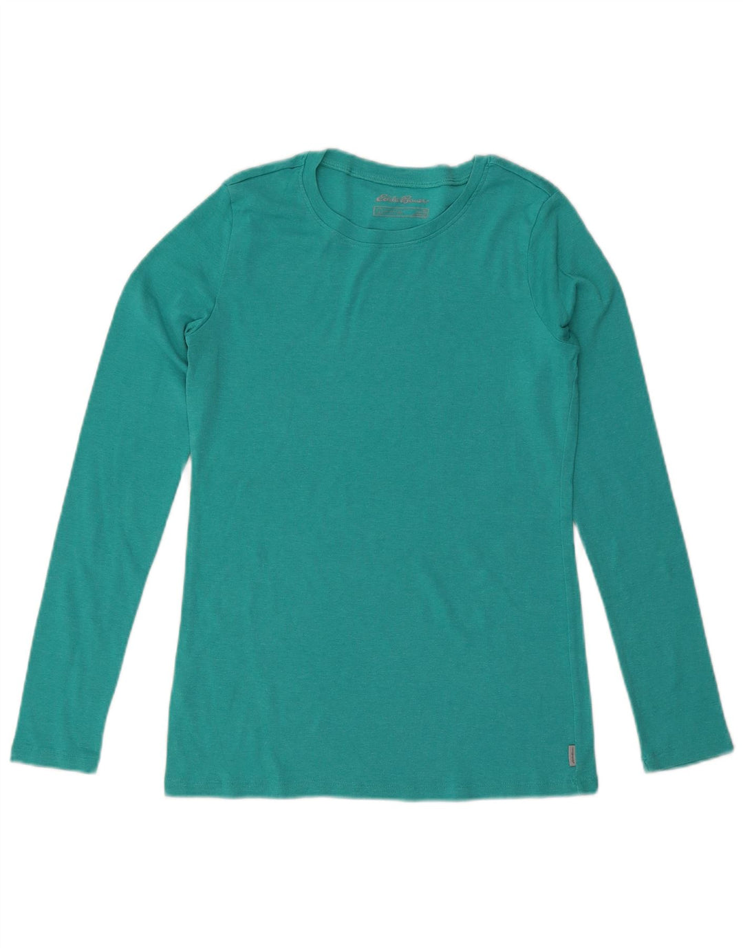 EDDIE BAUER Camiseta de mujer de manga larga UK 14 Grande Algodón turquesa