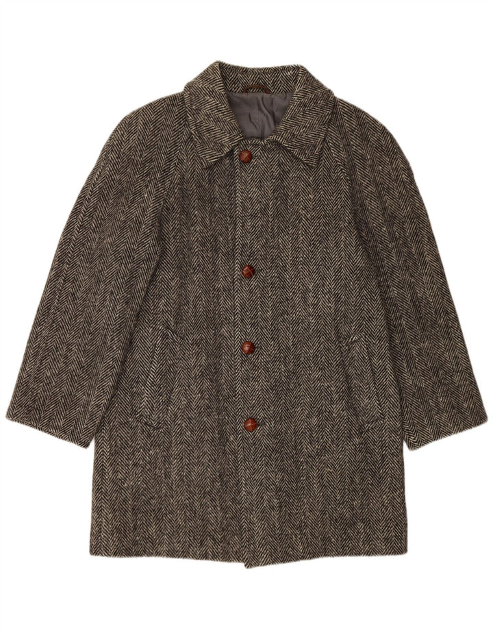 BLUE DEVIL Abrigo para hombre UK 38 Lana de espiga gris medio