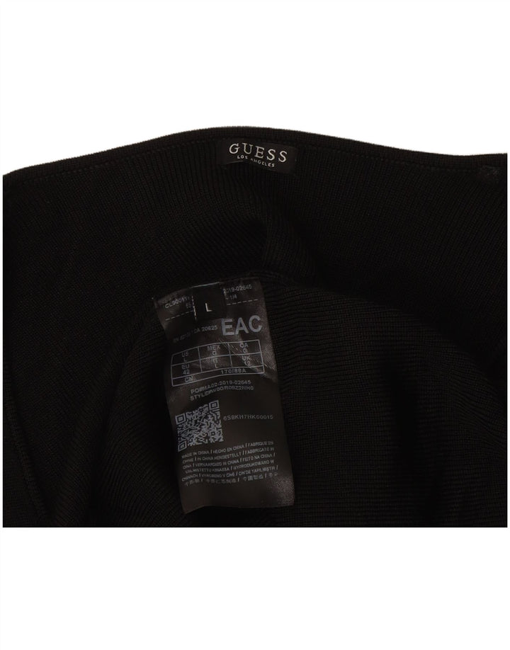 Guess Top Mujer Manga Larga UK 12 Medium Rayón Negro