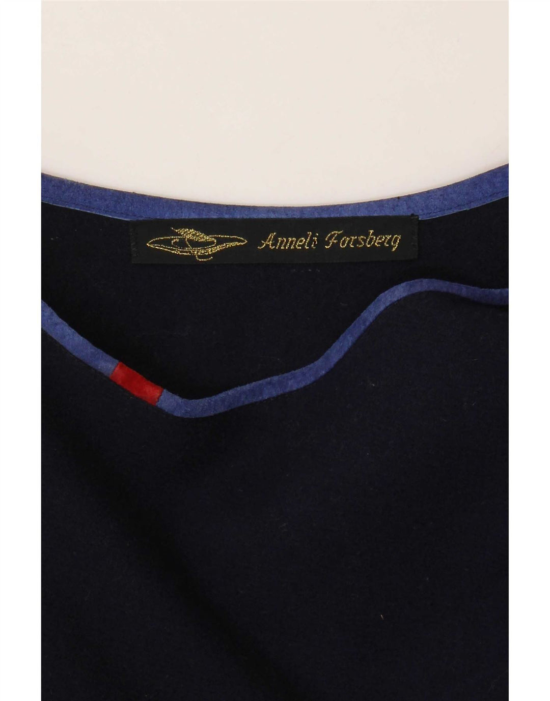 Vintage Mujer Asimétrica Top Reino Unido 18 XL Azul Marino
