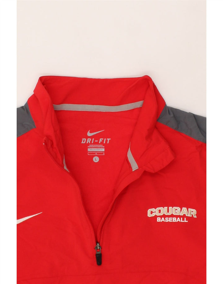 NIKE Mens Dri Fit Short Sleeve Pullover Tracksuit Top Large Red Vintage Nike and Second-Hand Nike from Messina Hembry 