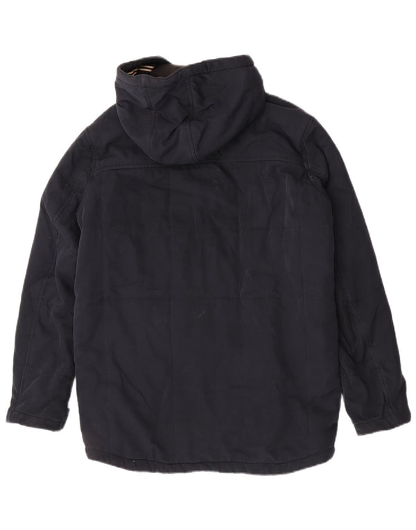 Jack & Jones Chaqueta cortavientos con capucha para hombre UK 36 Small Azul marino Poliéster