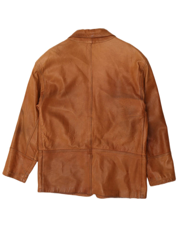 Renna Chaqueta Blazer de Cuero con 2 Botones para Hombre IT 46 Small Brown
