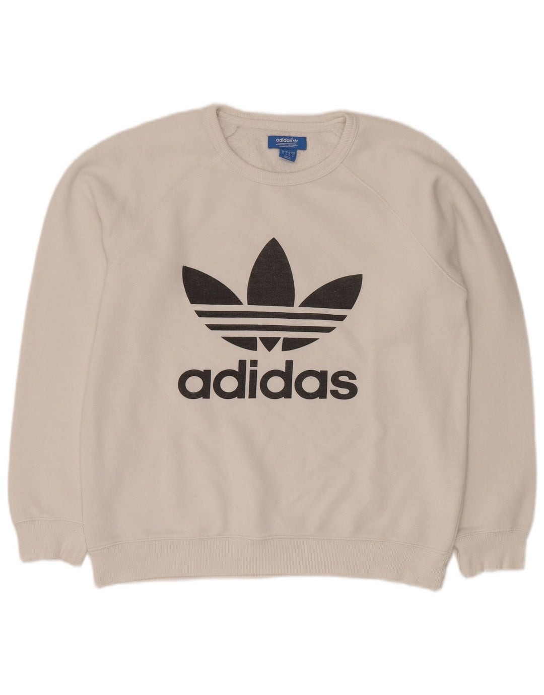 ADIDAS Hombre Graphic Sudadera Jumper Medio Algodón Blanco