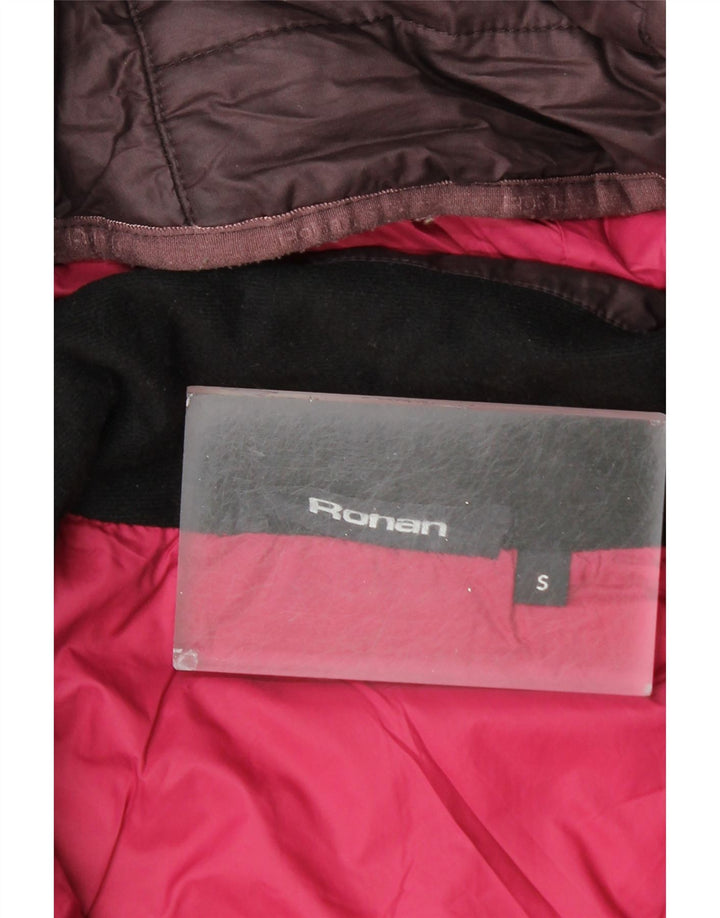 ROHAN Abrigo acolchado con capucha para mujer UK 10 Small Púrpura Poliéster