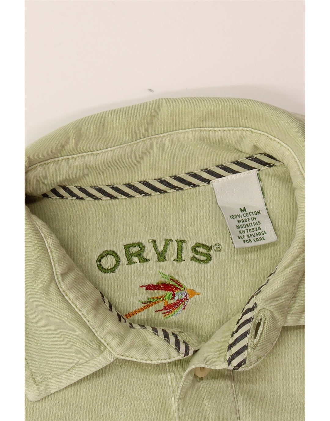 ORVIS Polo Hombre Algodón Verde Medio