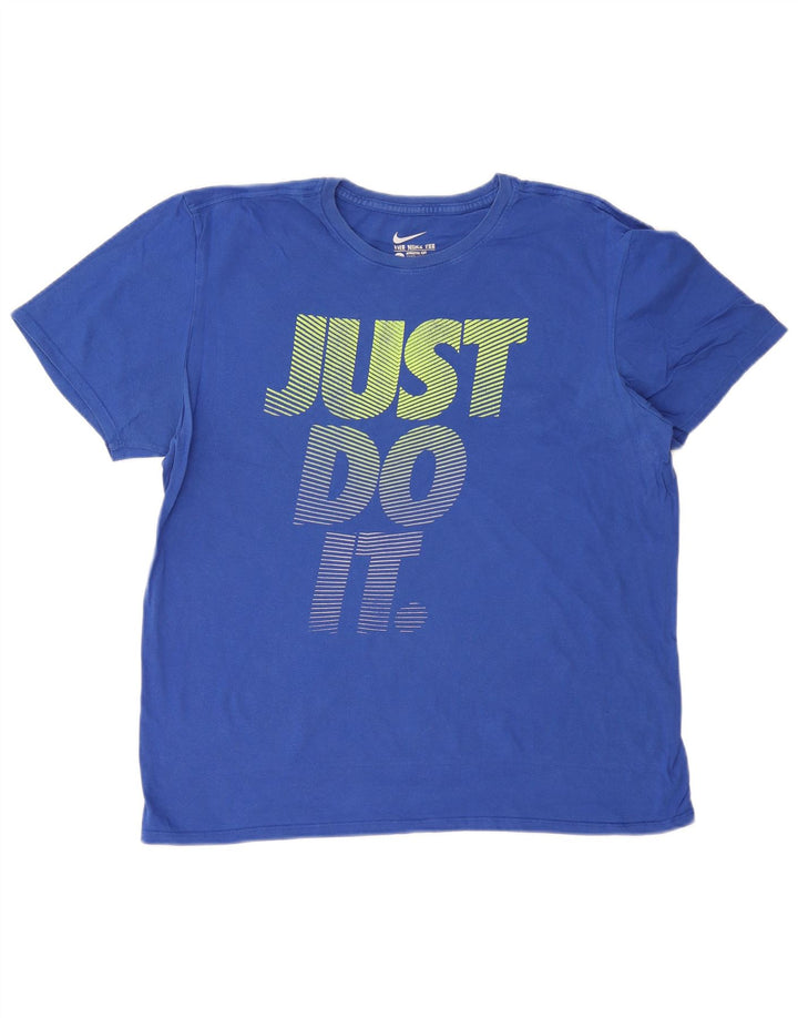 NIKE Camiseta gráfica de corte atlético para hombre, talla grande, azul