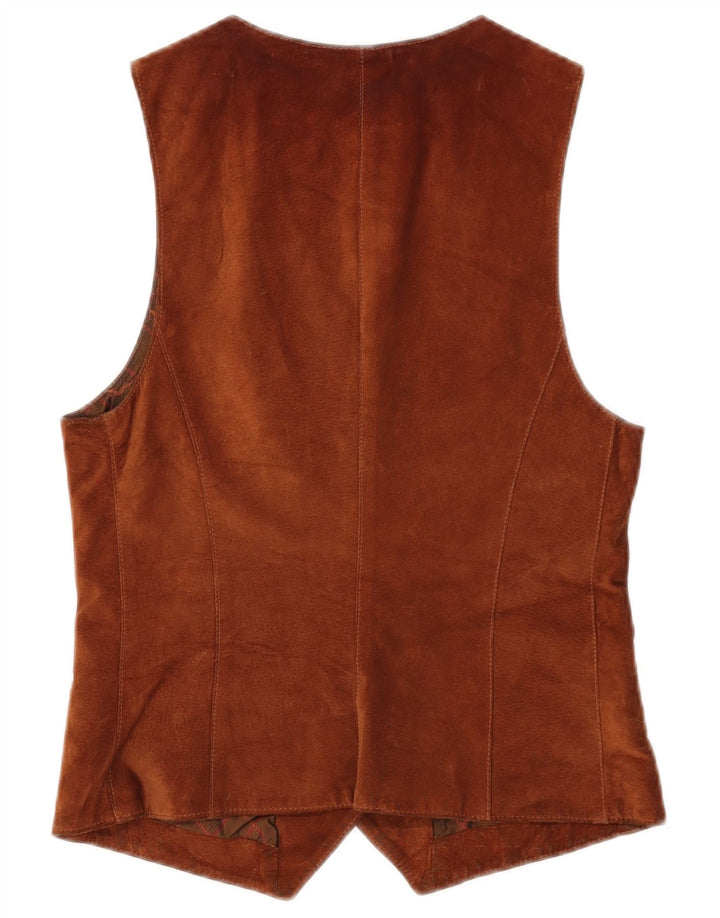 Chaleco de ante vintage para mujer IT 42 Marrón medio