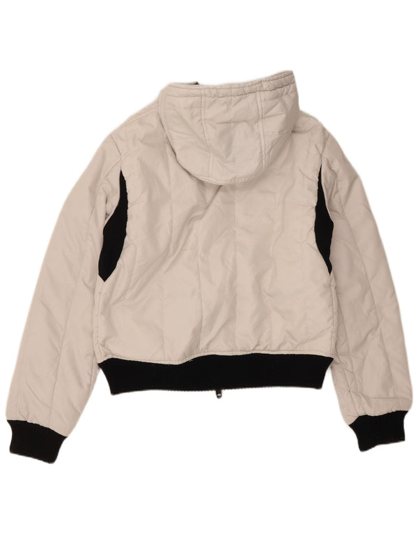 Refrigiwear Chaqueta acolchada con capucha para mujer UK 46 Large White Colourblock