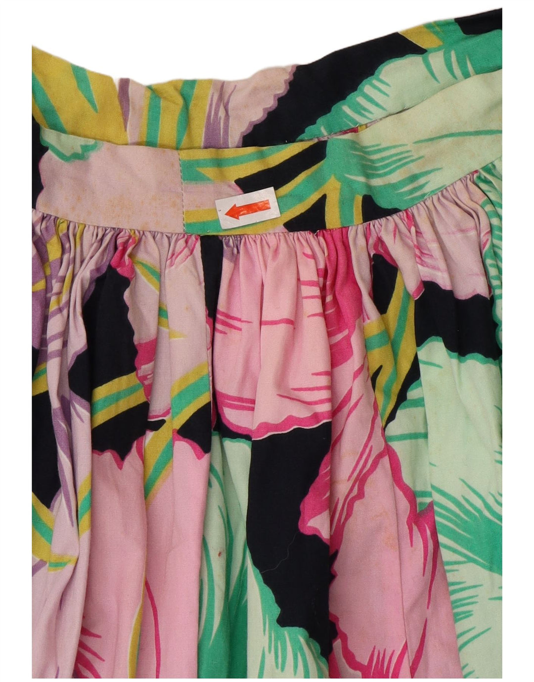 Vintage mujer cintura alta falda acampanada W26 pequeño floral multicolor