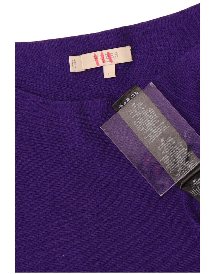 HOBBS Womens Top Long Sleeve UK 14 Large Purple Viscose