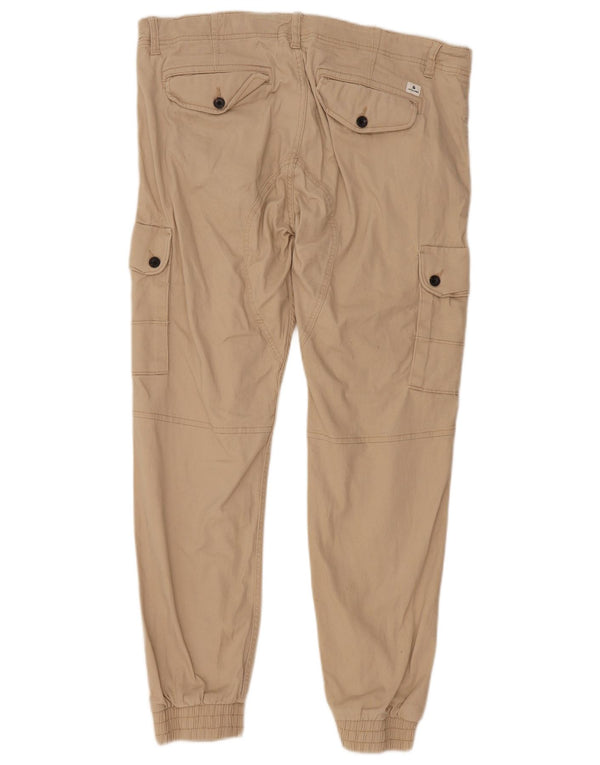 Jack & Jones Mens Joggers Cargo Pantalones W36 L30 Algodón Beige