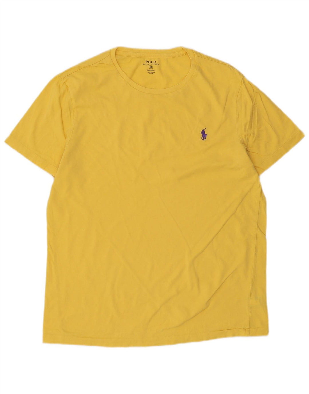 Polo Ralph Lauren - Camiseta de ajuste personalizado para hombre, parte superior de algodón amarillo medio