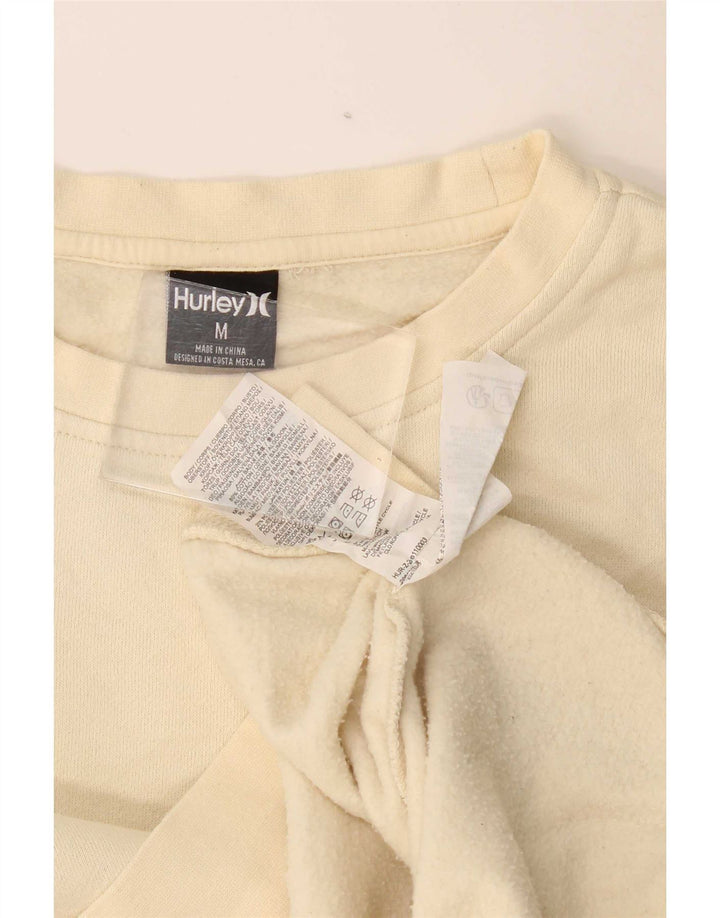 Hurley Hombre Sudadera Gráfica Jumper Algodón Beige Medio