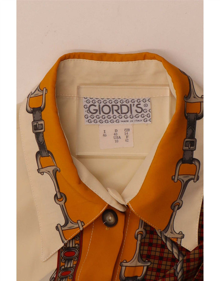 Giordi's Blusa camisera gráfica para mujer UK 44 Large White Check
