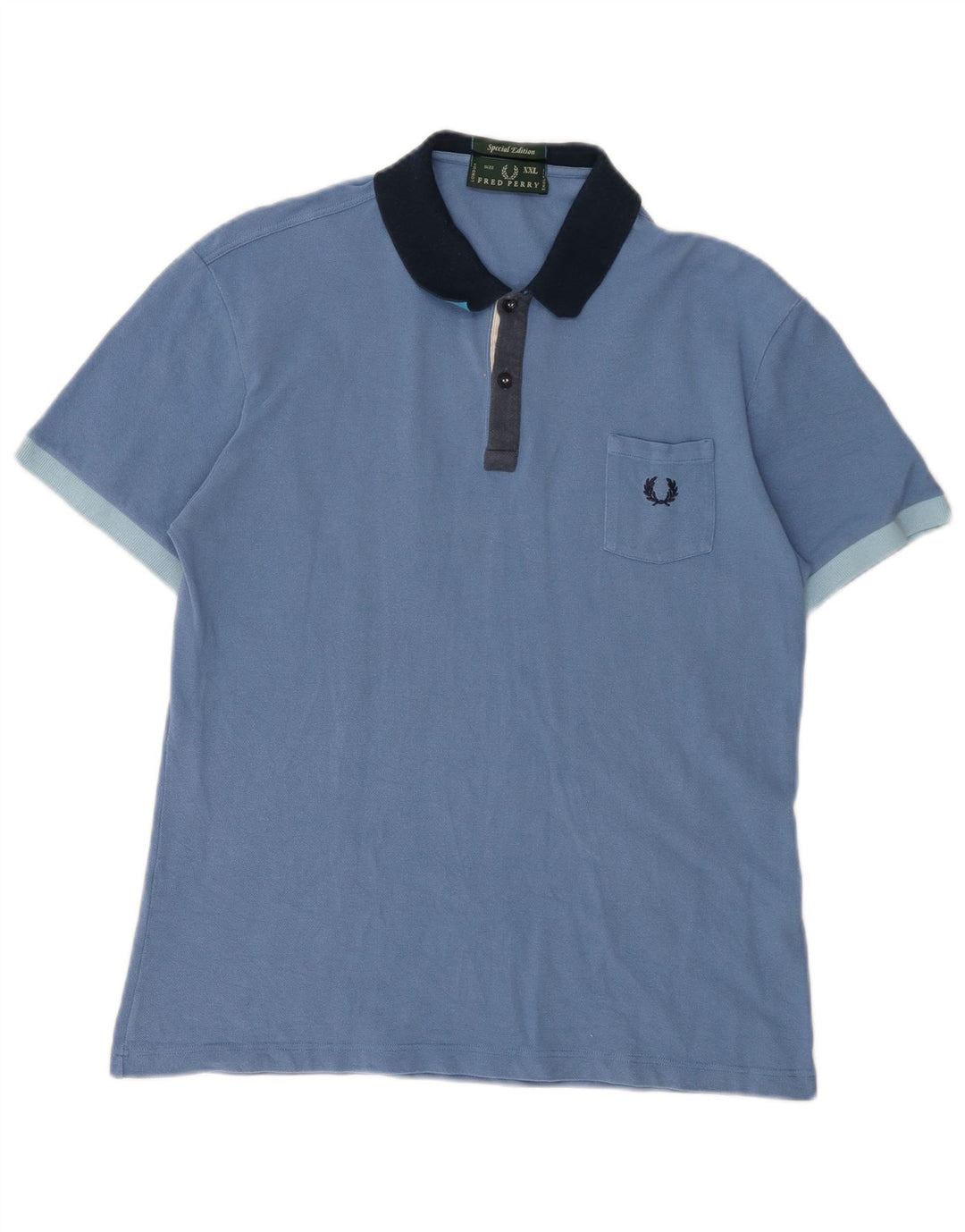 FRED PERRY Polo para hombre 2XL Algodón azul