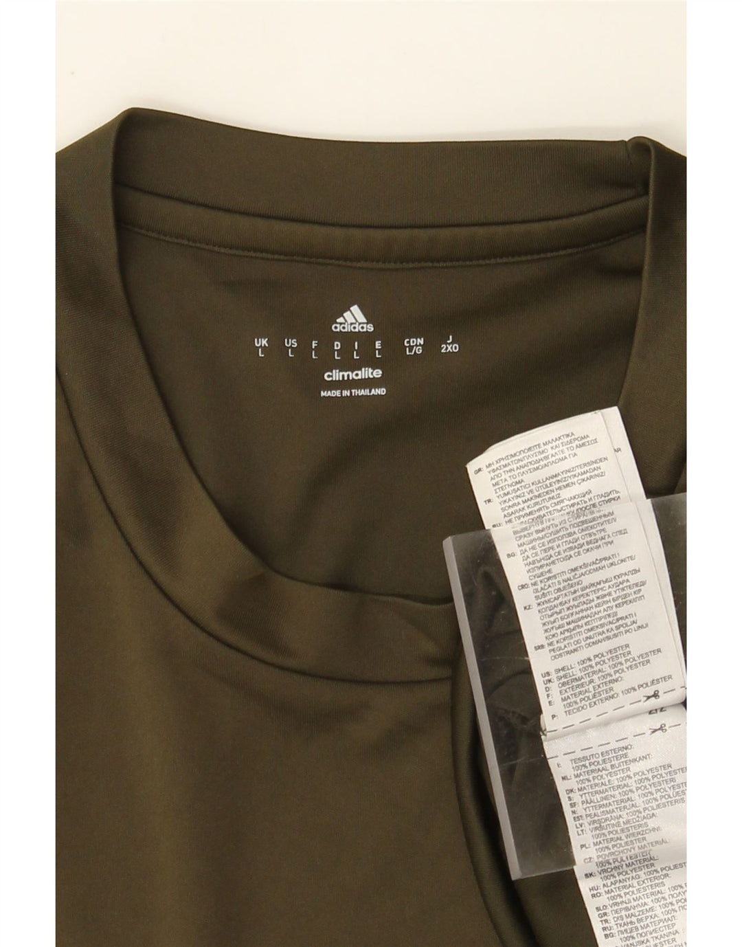 Adidas Mens Climalite Camiseta Top Grande Caqui Poliéster