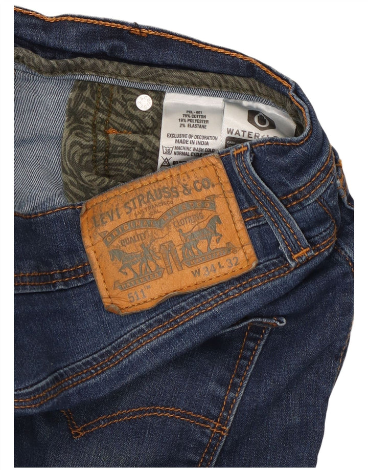 Levi's Hombre 511 Slim Jeans W34 L32 Algodón Azul