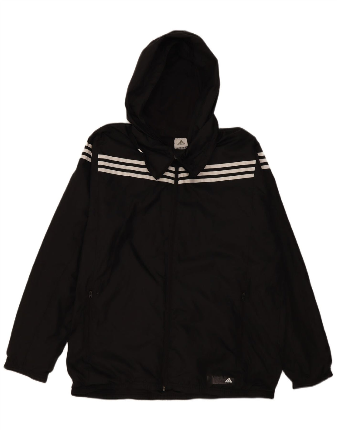 Adidas Chaqueta impermeable con capucha para hombre UK 42 XL Poliéster negro