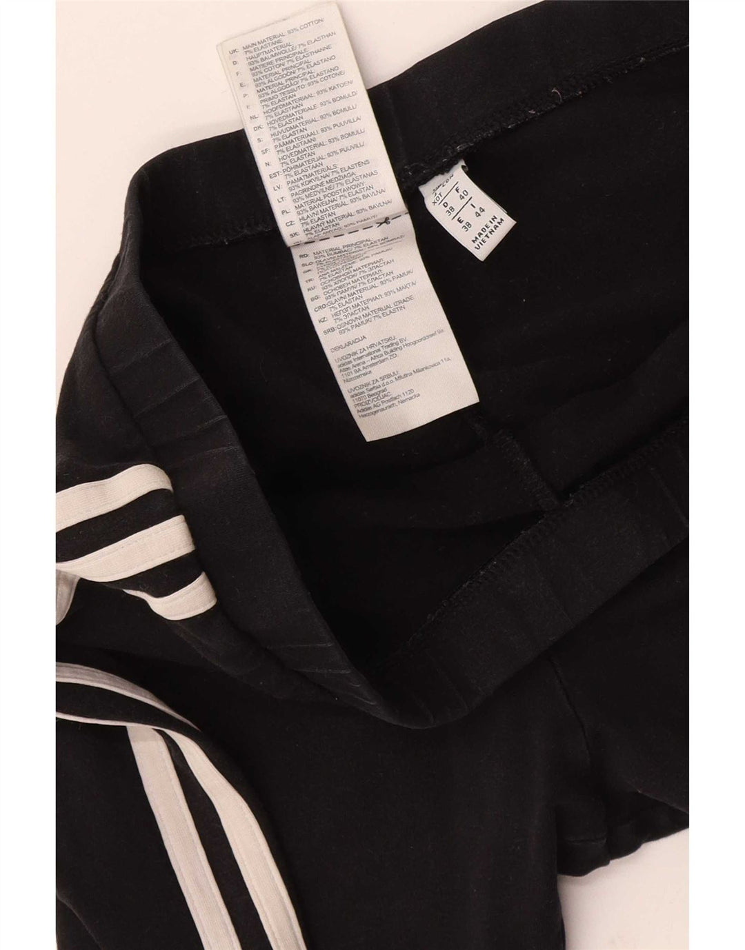 Adidas - Leggings cortos para mujer (talla 40), algodón negro mediano