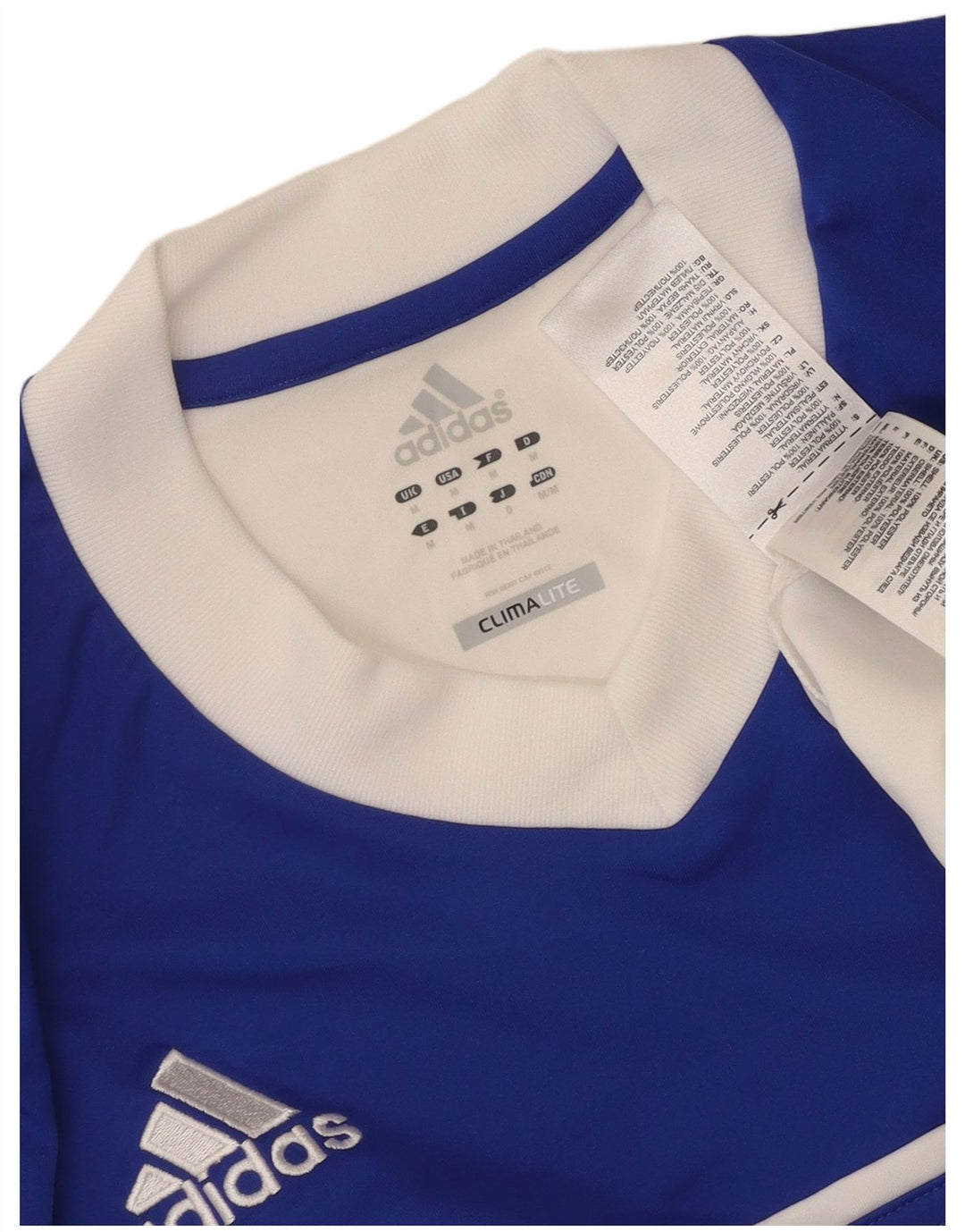 Adidas Hombre Climalite Camiseta Top Medio Blanco Colorblock Poliéster