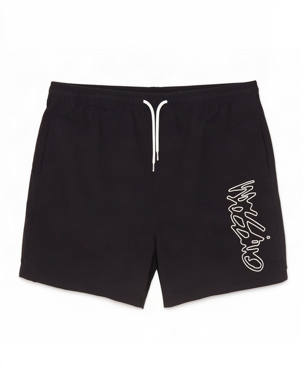 Mossimo Hombre Bañador Estampado Bañador Grande Nylon Negro