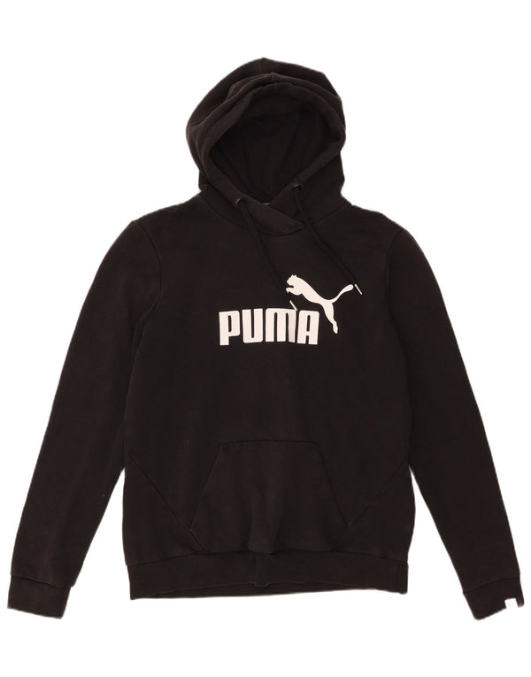 Puma Womens Hoodie Jumper UK 14 Large Black Cotton
